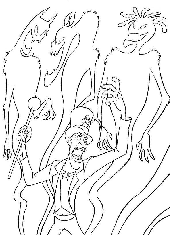 Coloriage a imprimer la princesse et la grenouille le mechant gratuit et colorier